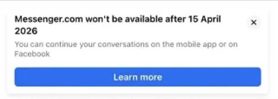 Meta is Shutting Down its Messenger Website